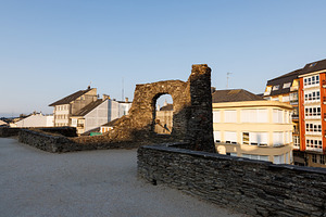 Sunset over the Roman Walls Walkway, Lugo, Spain