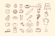 Cafe Doodle Illustration, a Food Illustration by HunEyy (Thumbnail 2 of 7)