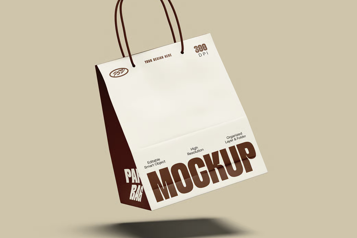 Paper Bag Mockup, a Packaging Mockup by graphicsauce (Photo 4 of 4)