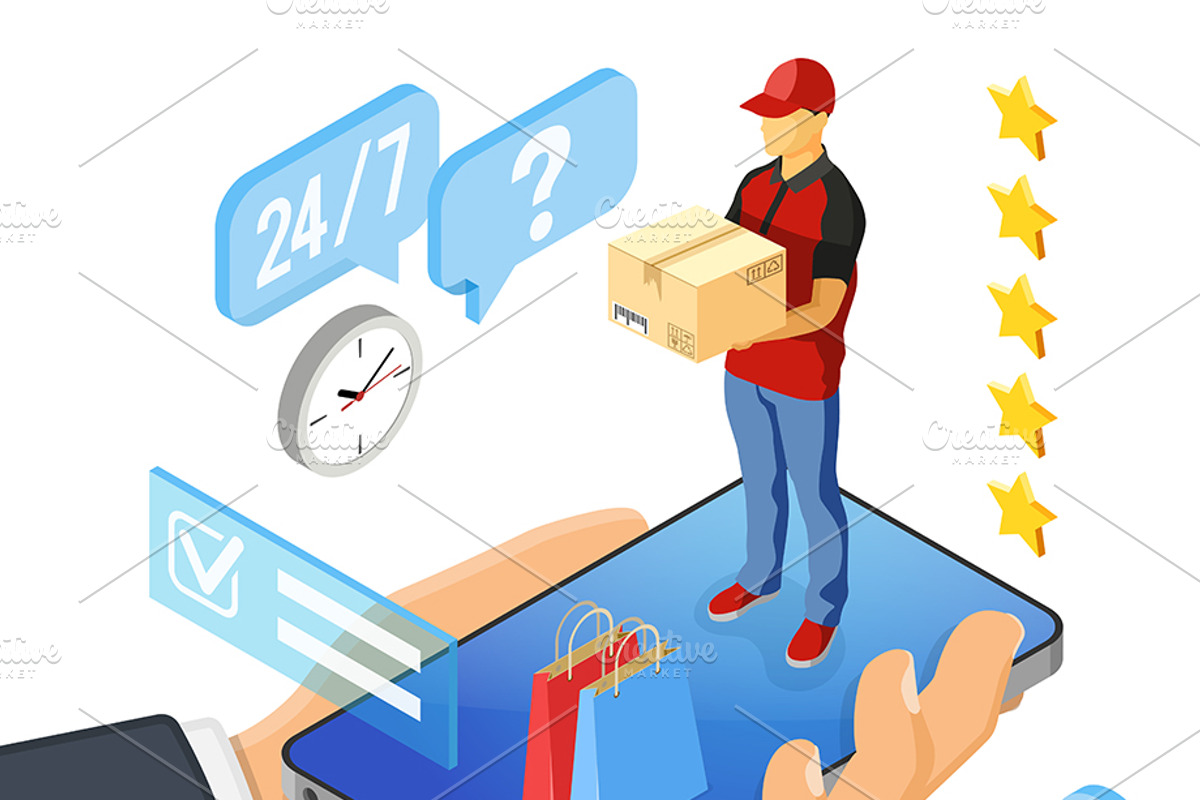 Online Internet Shopping Isometric, a Person Illustration by TAlex (Photo 5 of 6)