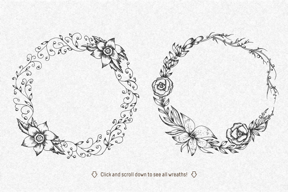 20 vintage floral wreaths, a Decorative Illustration by Chelovector (Photo 2 of 2)