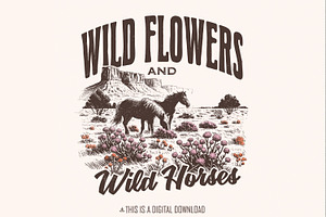 Wild Horses Wildflowers PNG