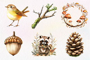 Vintage Woodland Watercolor Clipart, an Illustration by Dream Creation (Thumbnail 7 of 7)