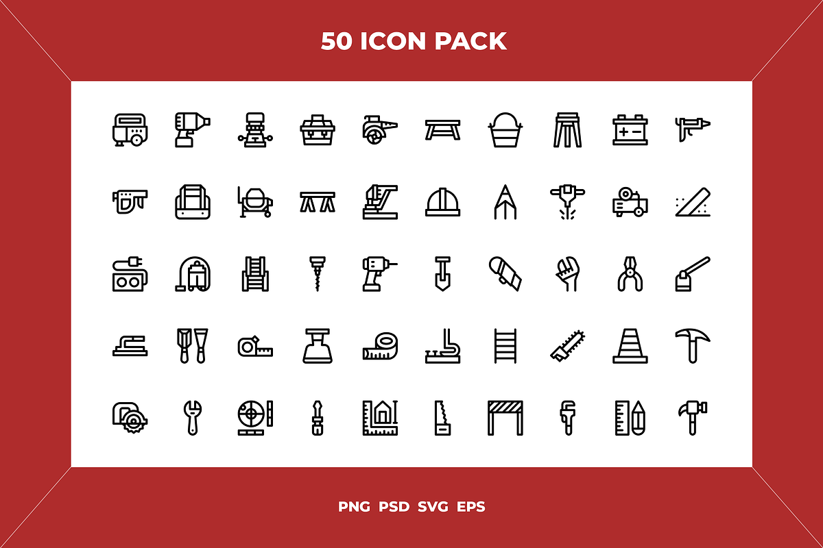 Construction icons, an Outline Icon by Wencory (Photo 1 of 2)