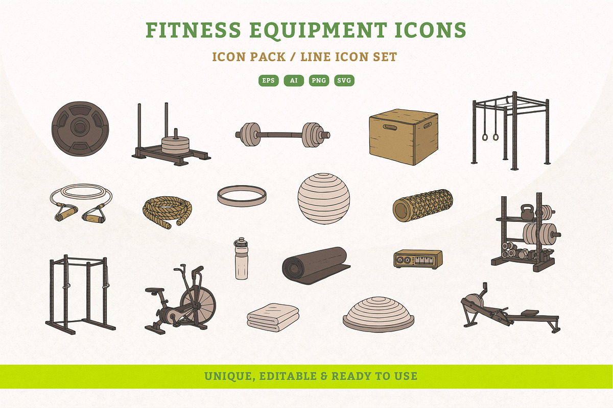 Functional Fitness Equipment Icon, an Illustration by MEANDSTUDIO (Photo 1 of 5)