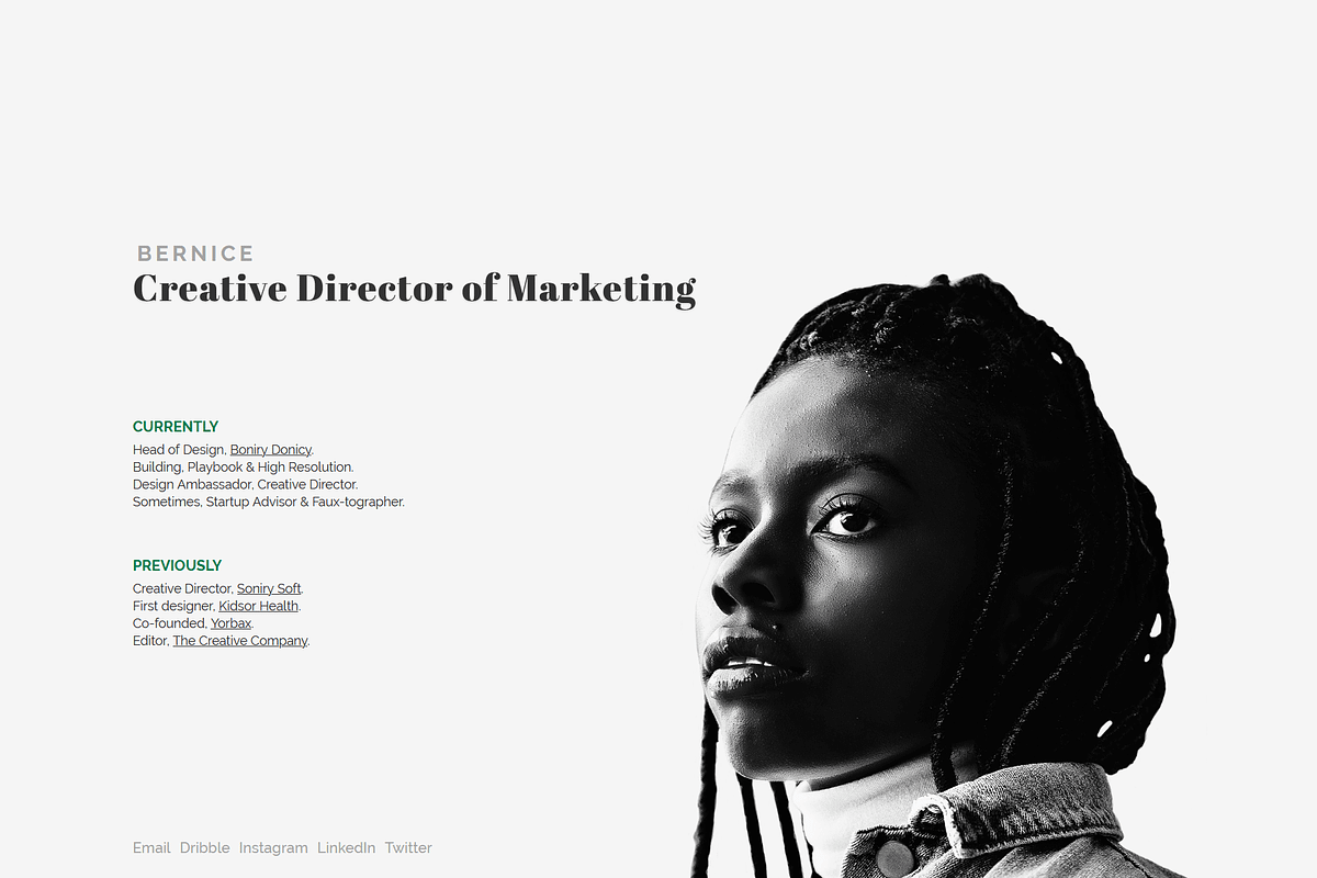 BERNICE - Minimal Portfolio Theme, a HTML Template by AntonyChernianu (Photo 2 of 2)