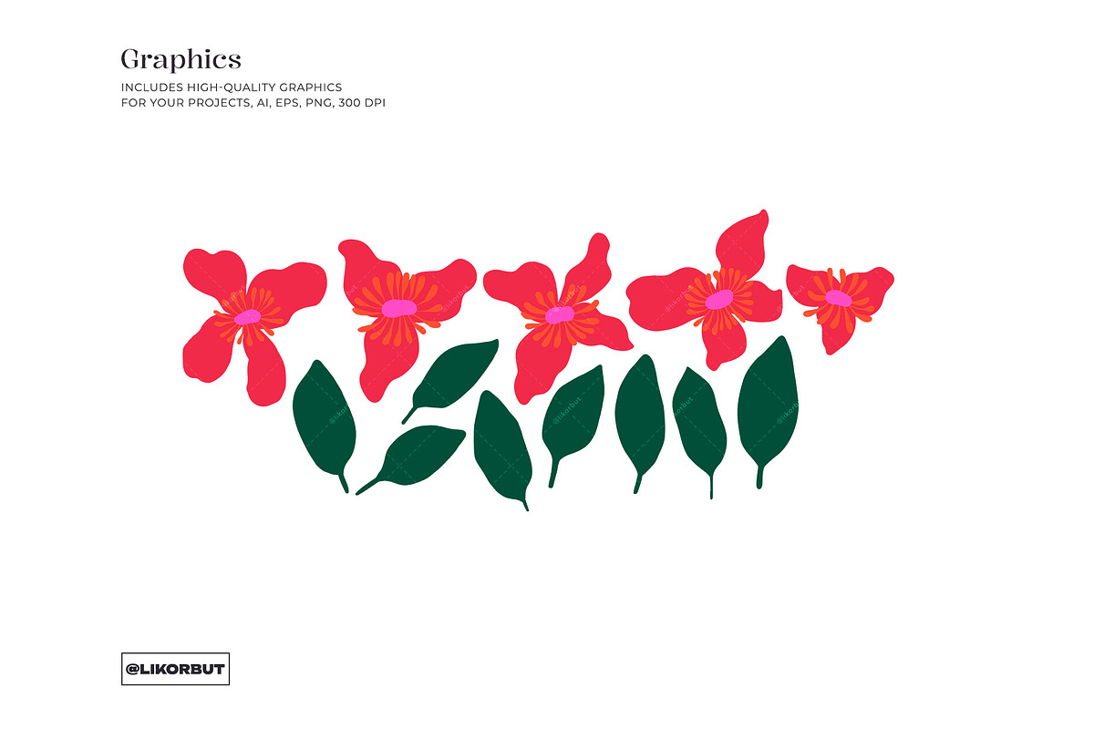Naive Abstract Modern Floral Pattern, a Pattern Graphic by likorbut (Photo 5 of 14)