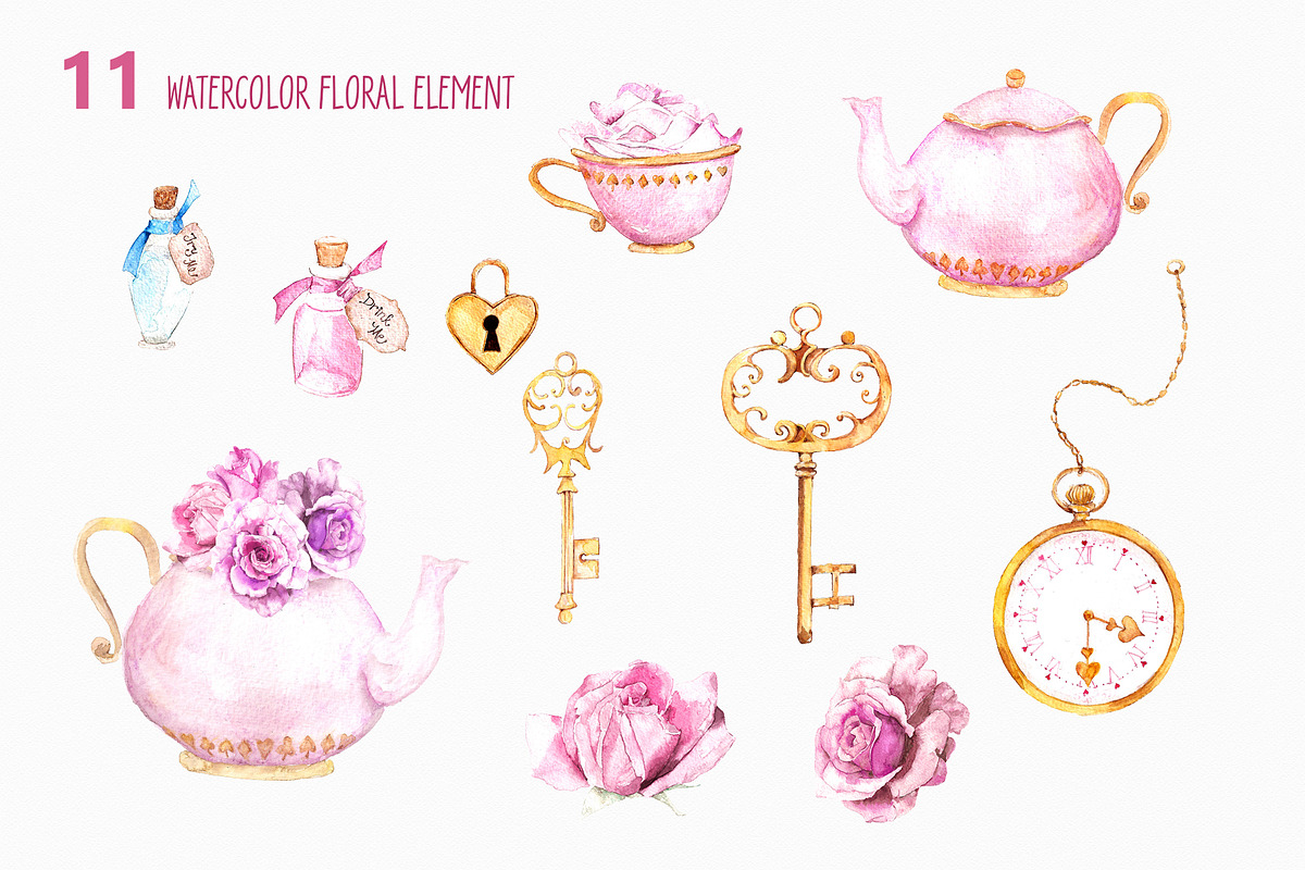 Alice in Wonderland Clipart, an Illustration by Cacacolors Clipart (Photo 2 of 6)