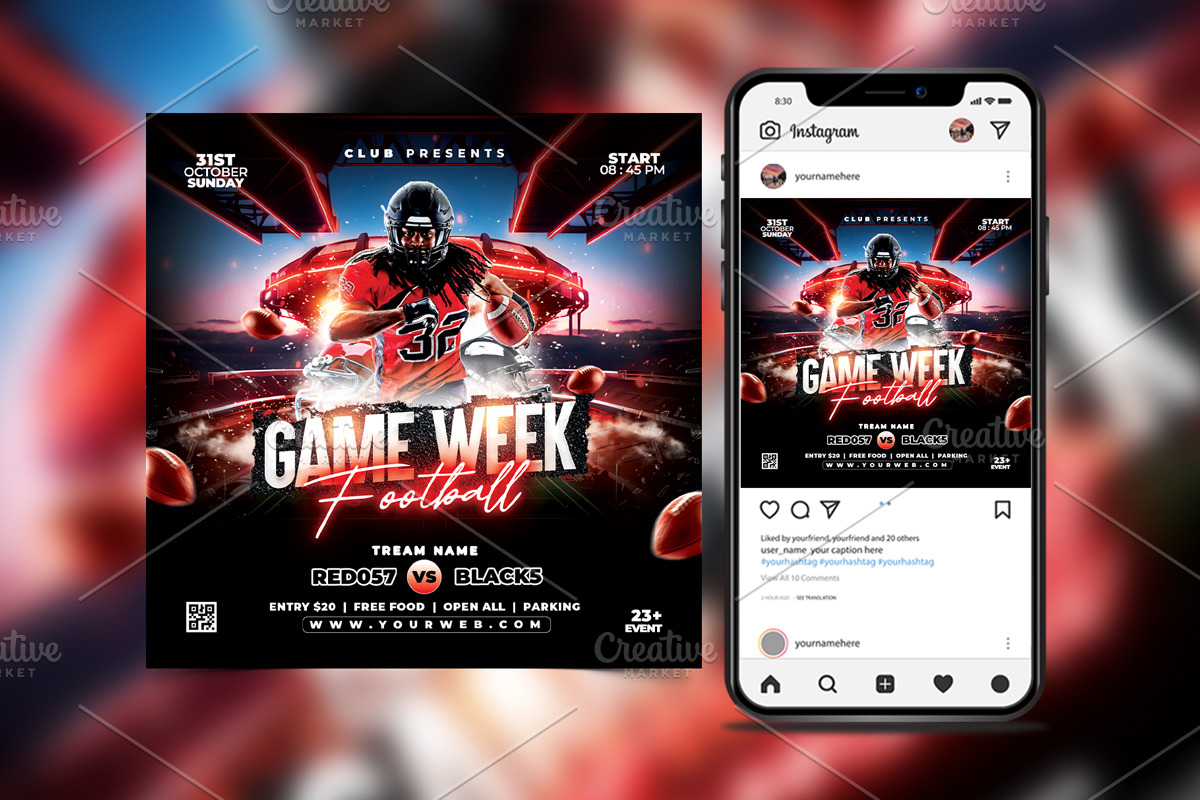 Game Week Football Match Flyer, a Flyer Template by StarPixles11 (Photo 2 of 3)