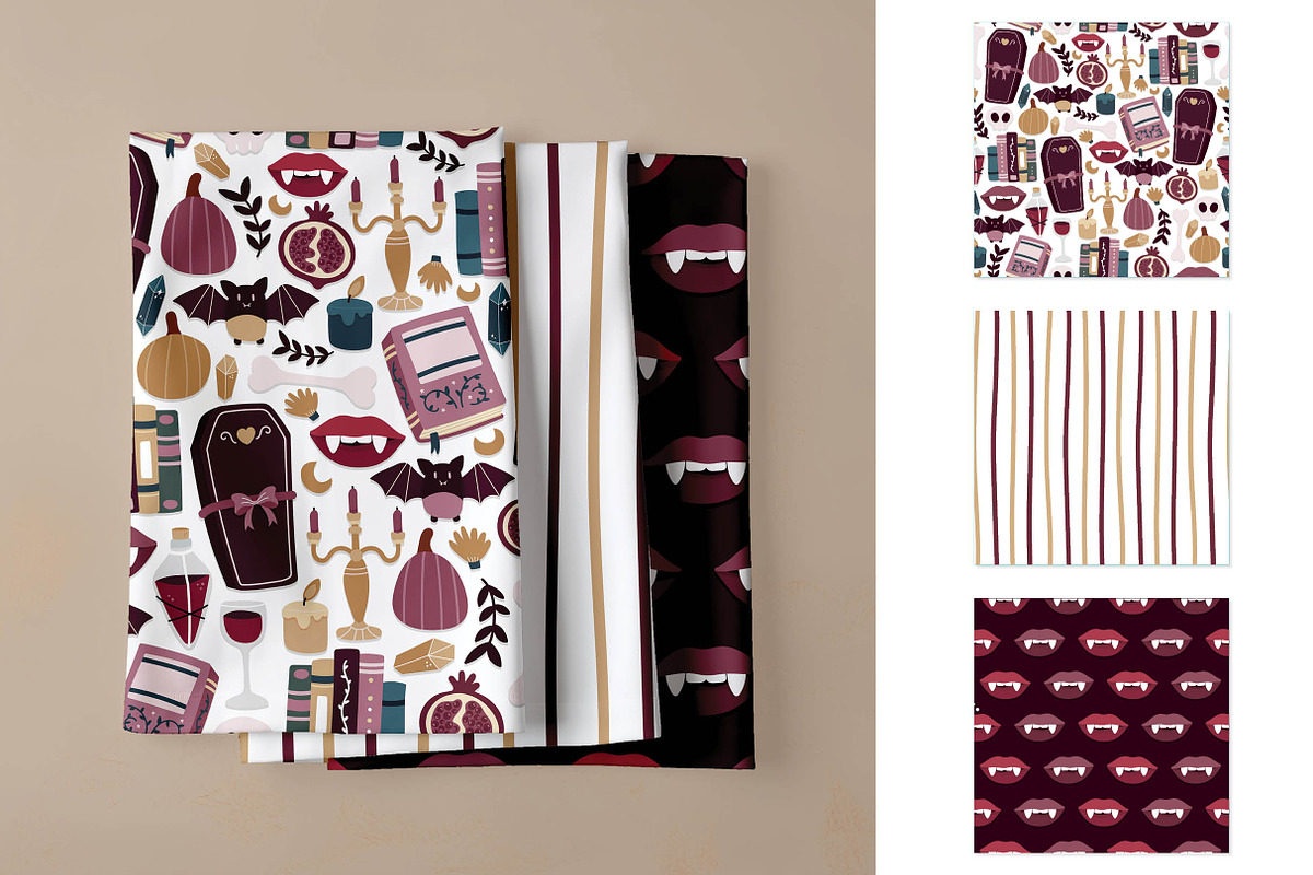 Vampire Seamless Digital Paper, a Pattern Graphic by Alanna Messina Design Co (Photo 6 of 9)
