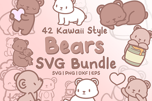 Bears SVG Illustrations - Kawaii