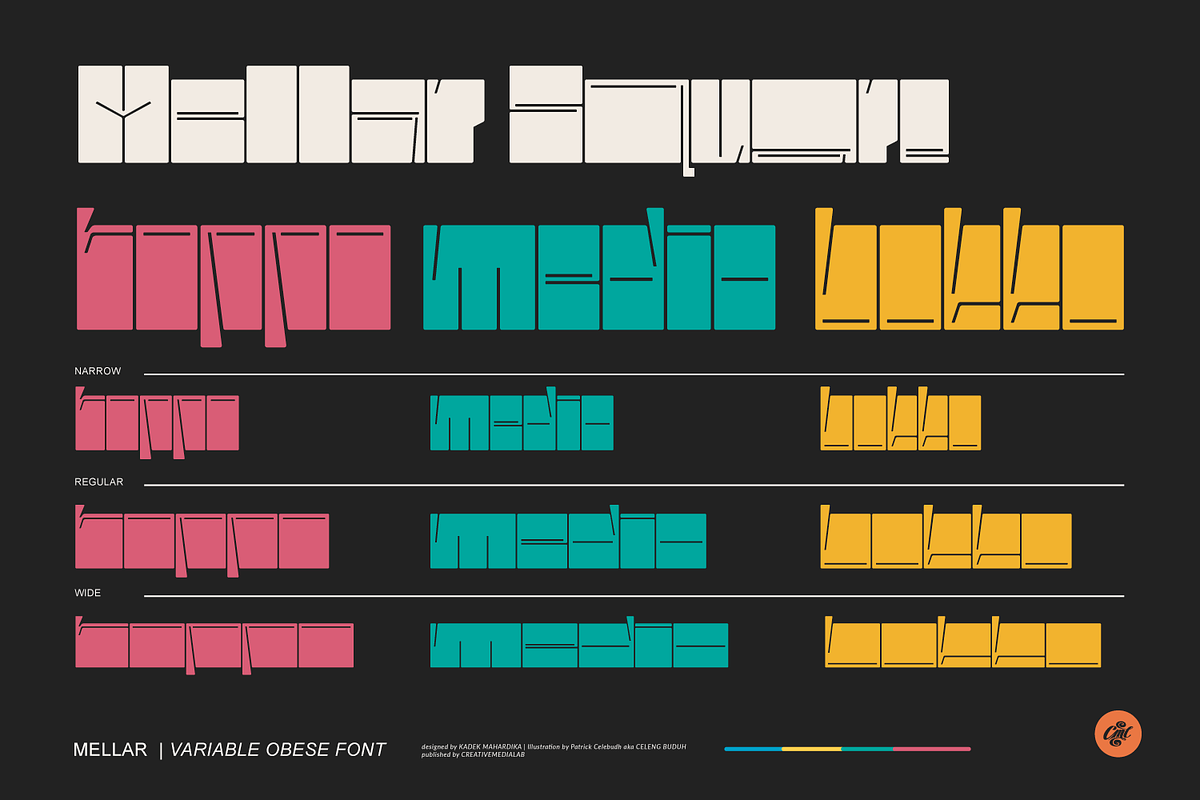 Mellar - Variable Obese Font, a Sans Serif Font by creativemedialab (Photo 11 of 13)