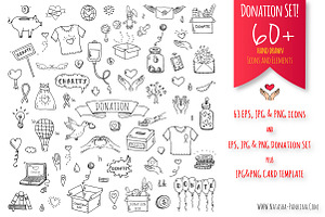 63 Donation hand drawn icons!