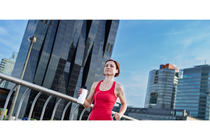 Woman resting after her morning, a Sports & Recreation Photo by HalfPoint