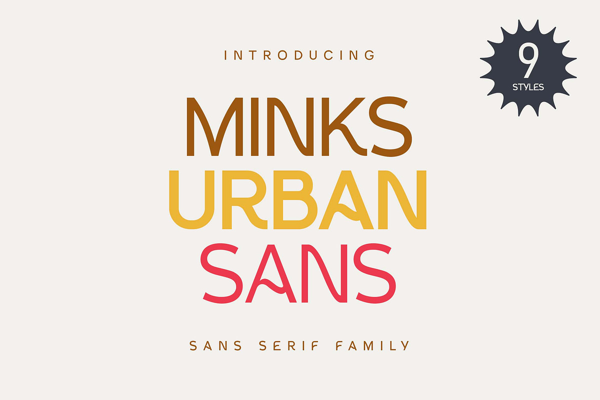 Minks Urban Sans Serif Family Font, a Sans Serif Font by UICreative (Photo 1 of 13)