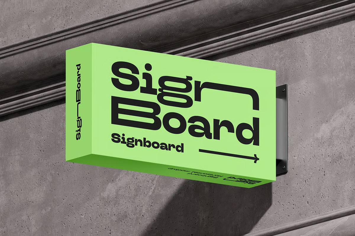 Signboard Horizontal Mock-up, an Advertising Mockup by zippypixelstudio (Photo 6 of 13)