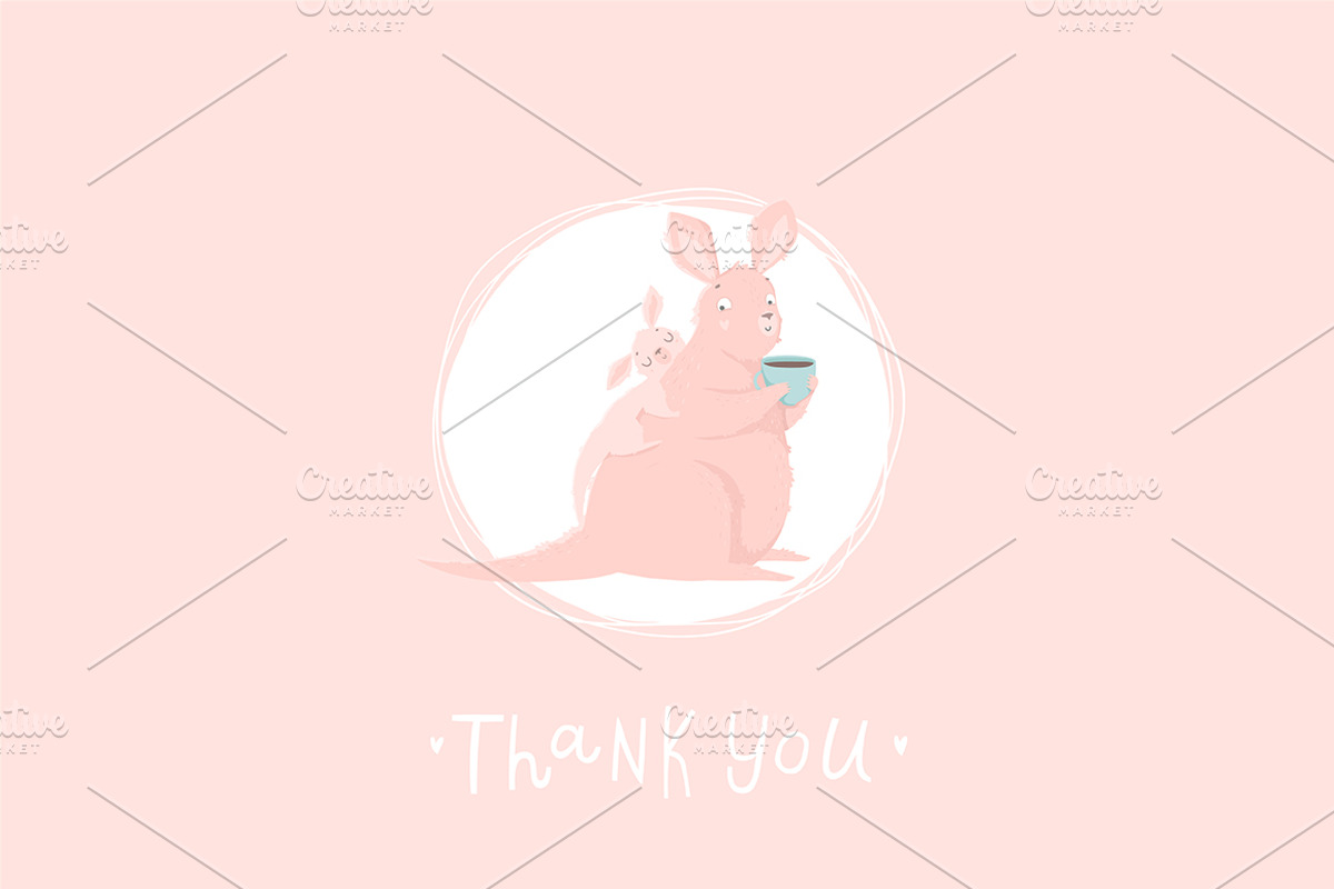 Mother's Day - kangaroo set, an Animal Illustration by Artnis (Photo 6 of 6)
