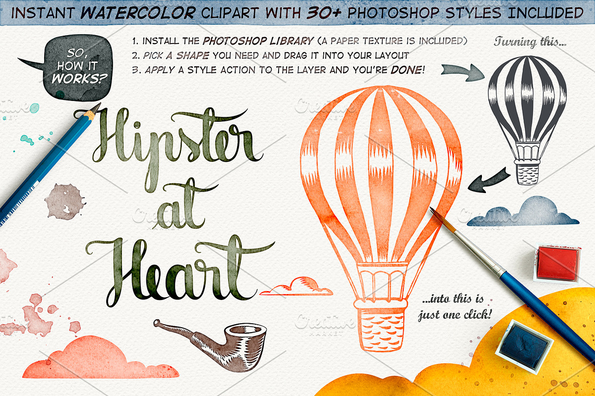 Hipster Vector Pack, an Illustration by Inkant Studio (Photo 3 of 4)