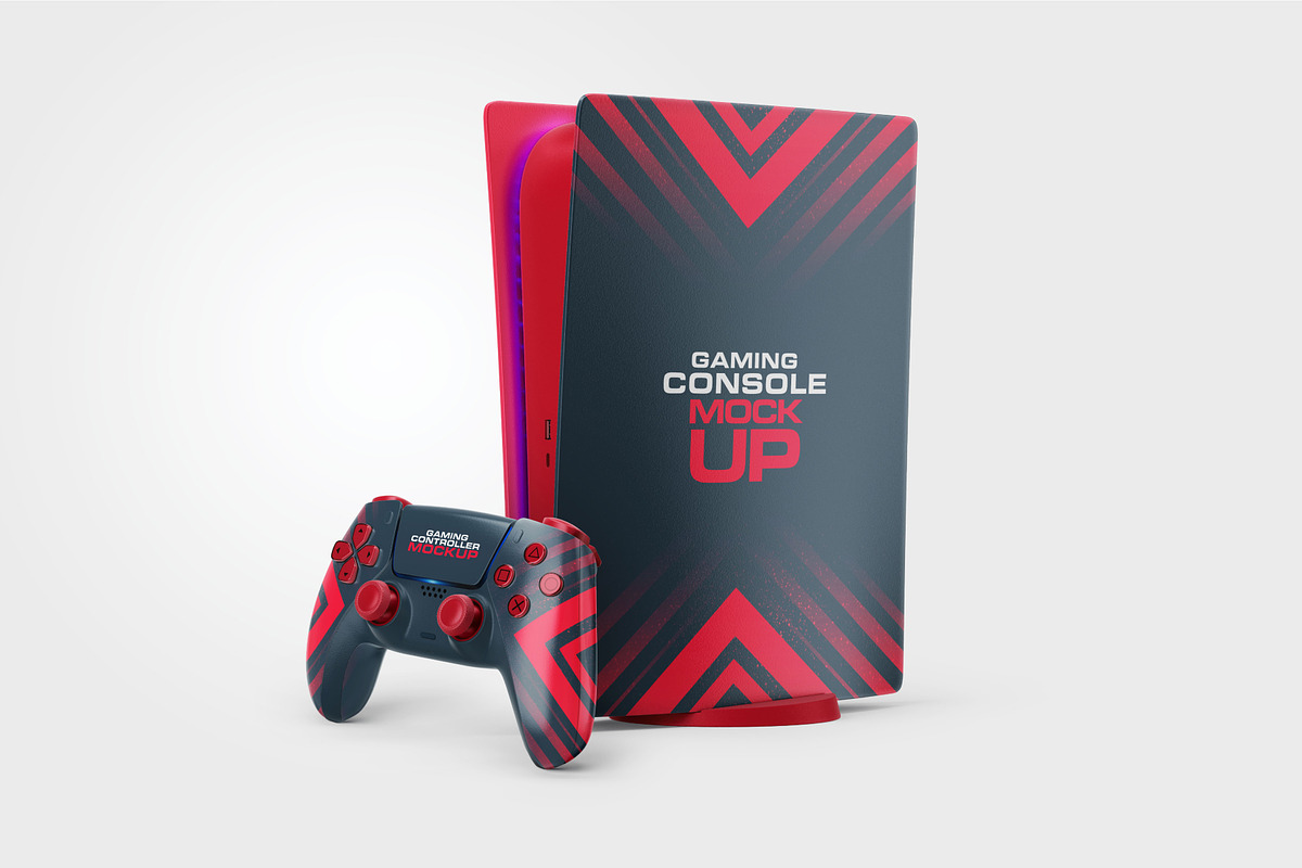 PS5 Console & Controller Mockup Set, a Product Mockup by Deeplab (Photo 4 of 12)