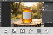 Glass Jar With Pure White Honey PSD, a Cups & Container Mockup by Bruno's Shop (Thumbnail 2 of 3)
