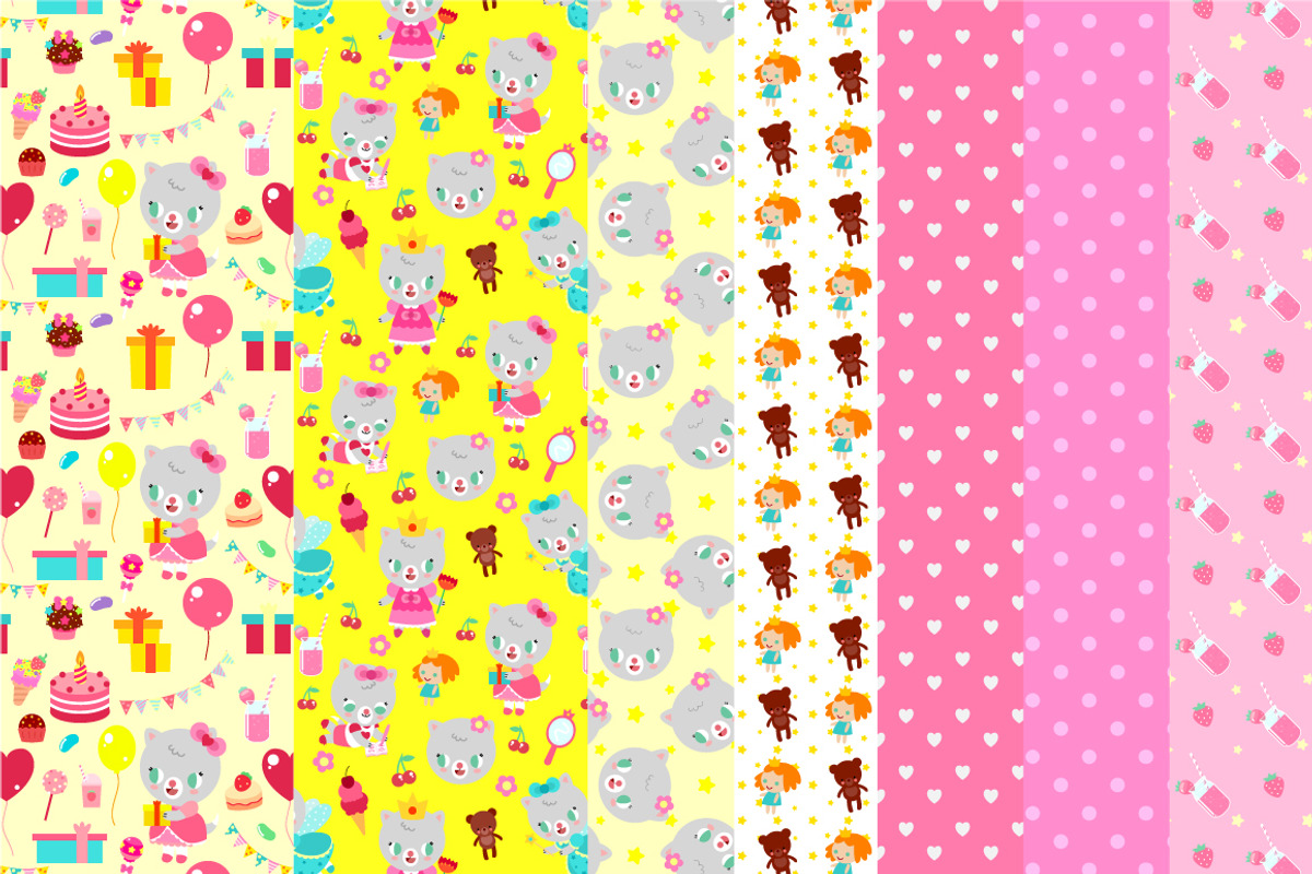 Party set with cute kitty, an Animal Illustration by KawaiiFactory (Photo 3 of 4)