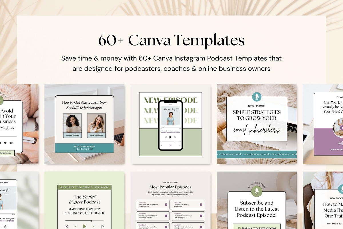 Podcast Promo Instagram Templates, a Social Media Template by Fallon Gerst (Photo 7 of 16)