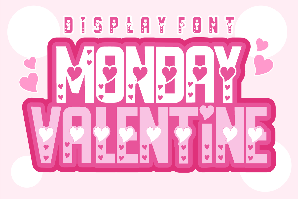 Monday Valentine - Heart Font, a Sans Serif Font by KiddoGlyphs Studio (Photo 1 of 5)