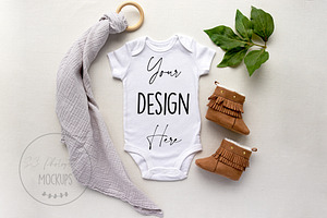 Baby Vest Bodysuit Mockup JPG