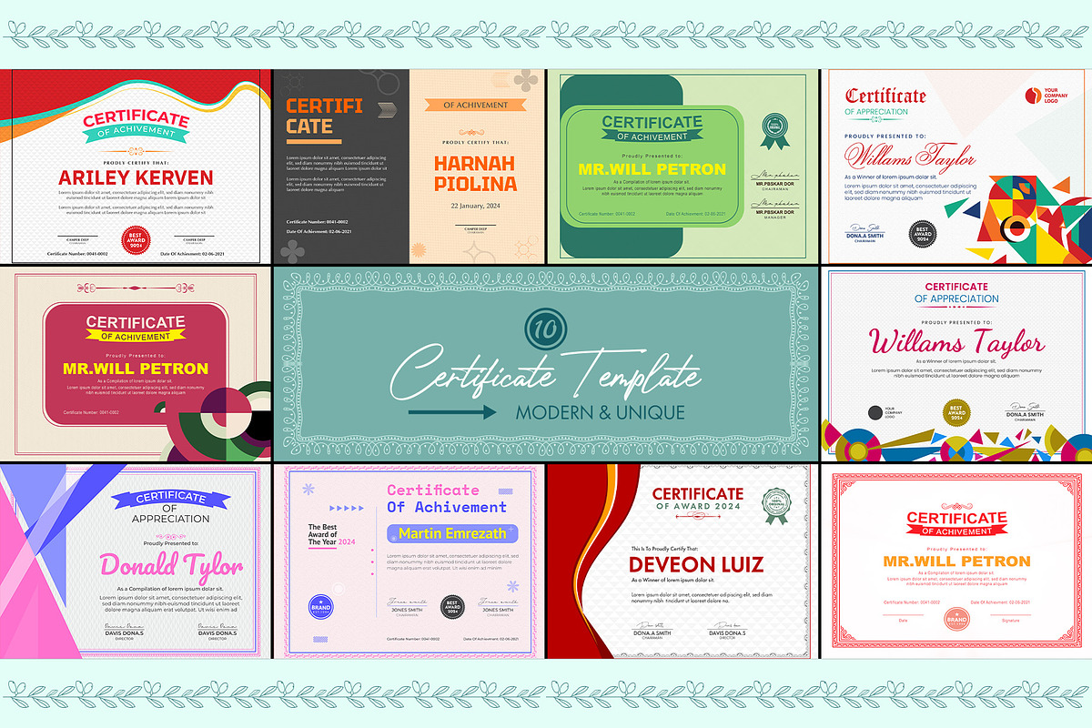 Certificate With Elegant Design, a Stationery Template by MRI STUDIO (Photo 1 of 11)