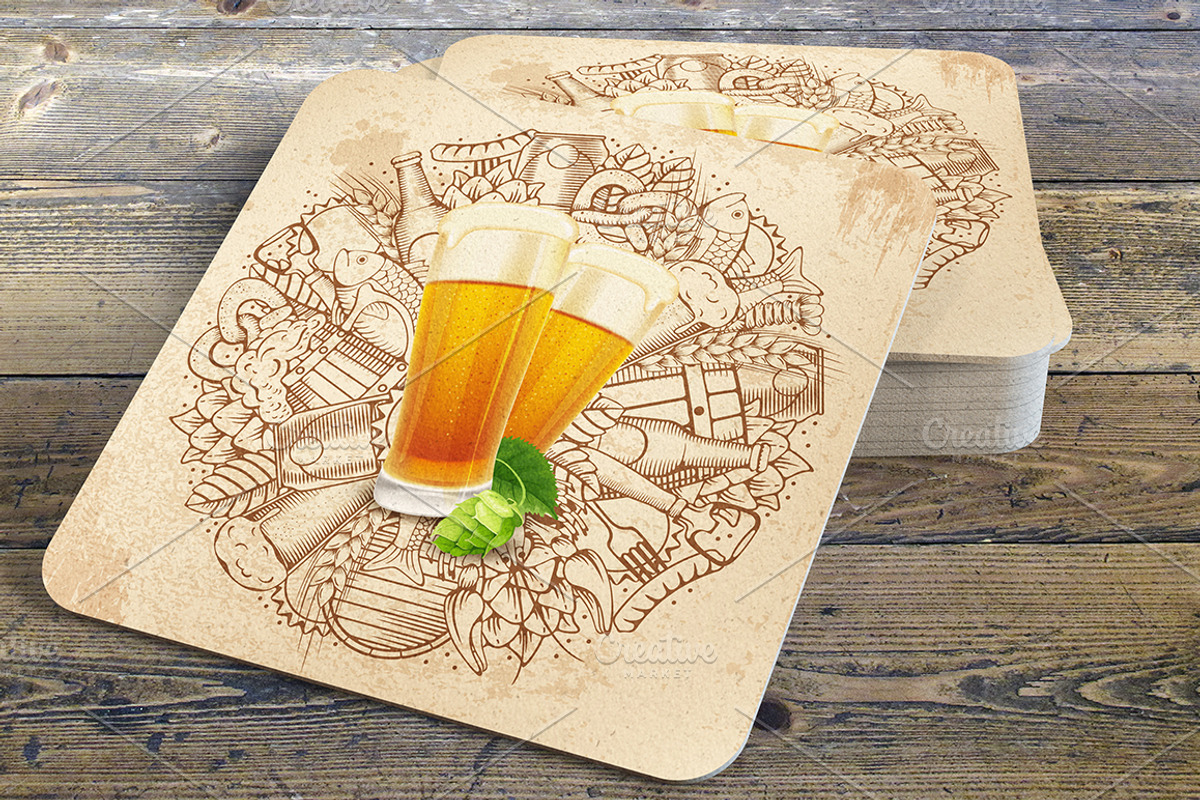 Coaster template, a Stationery Template by Vector beauty