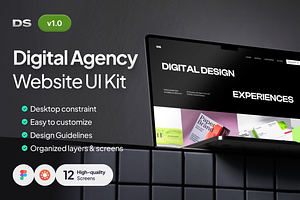 Digital Agency Website UI KIT Figma, an UI Kit Template by AtelierDuVow