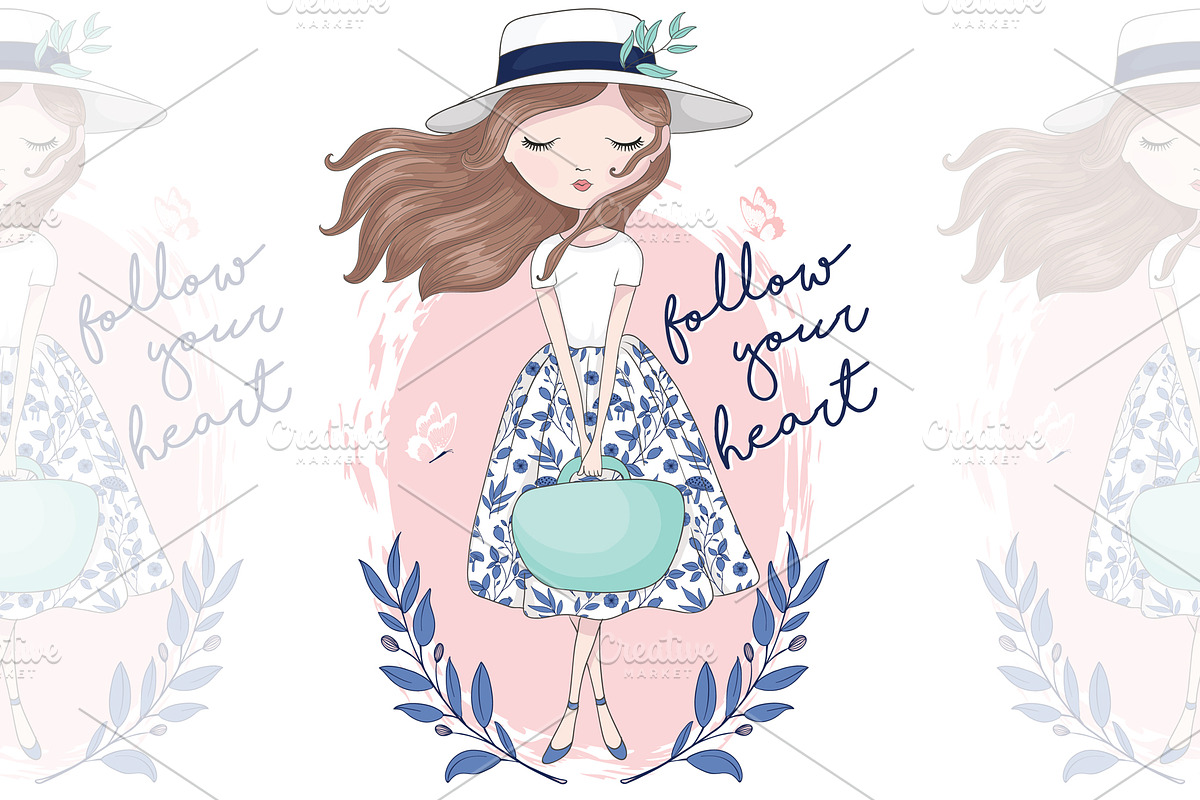 Romantic Girl. Vector illustration, a Person Illustration by StudioLondon