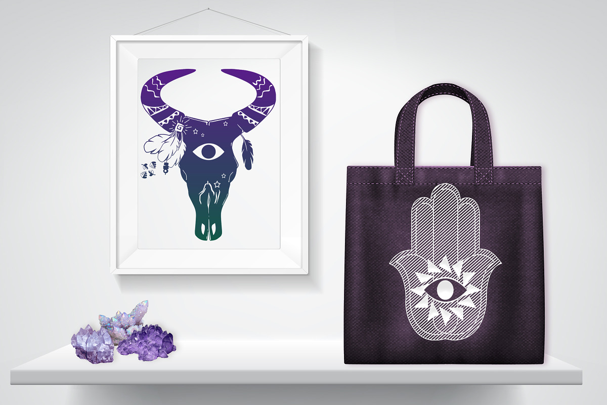 Hamsa, Evil Eye, Henna AI EPS PNG, an Illustration by FrankiesDaughtersDesign (Photo 6 of 6)
