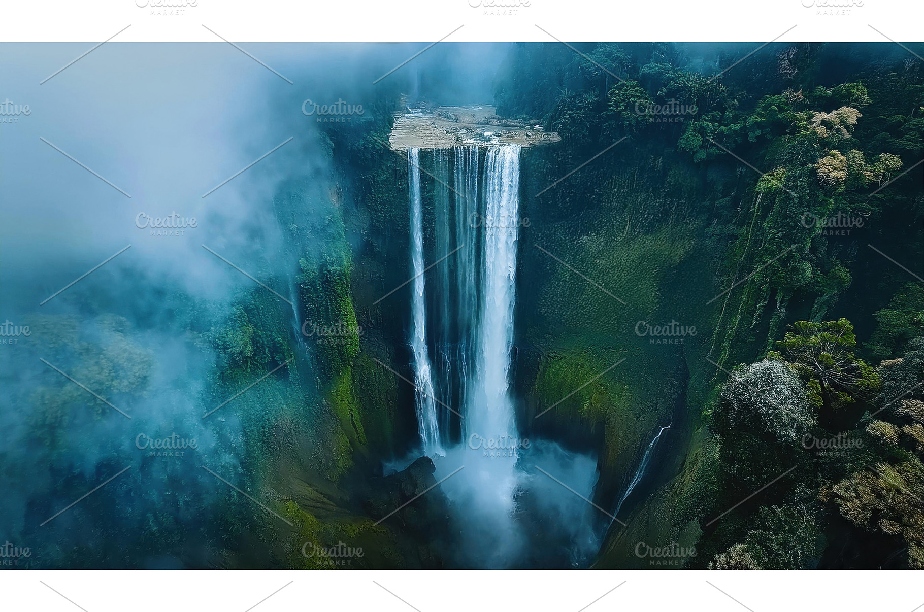 Aerial view of a massive waterfall, a Nature Photo by Igor Tichonow