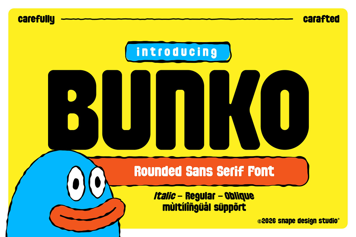 Bunko - Rounded Sans Serif Font, a Sans Serif Font by Snape Design Studio (Photo 1 of 12)