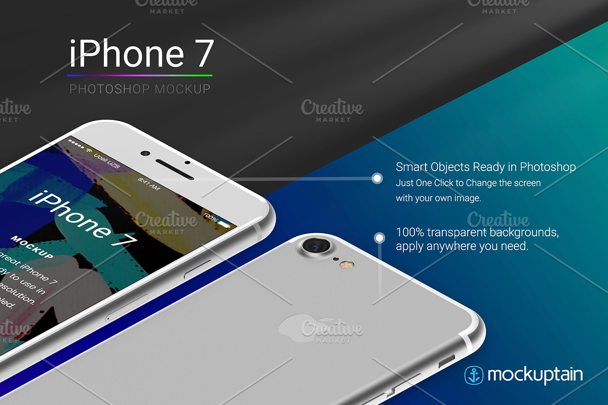 Iphone 7 Mockup Isometric White, an iPhone Mockup by mockuptain (Photo 4 of 7)