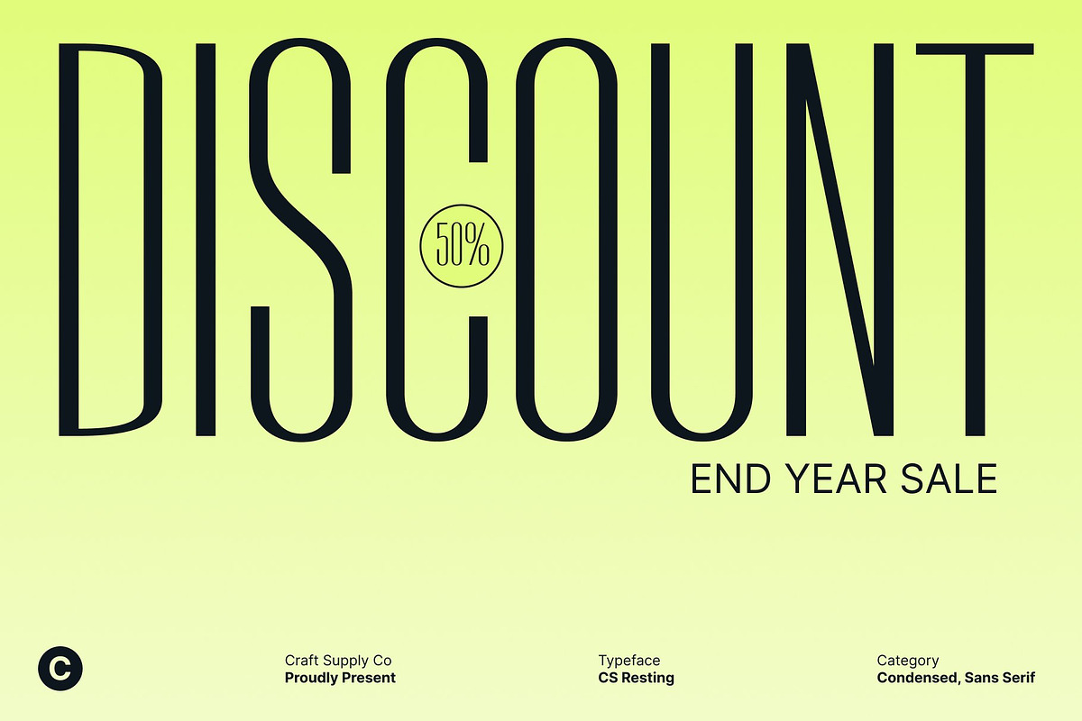 CS Resting – Modern Condensed Font, a Sans Serif Font by Craft Supply Co. (Photo 5 of 8)