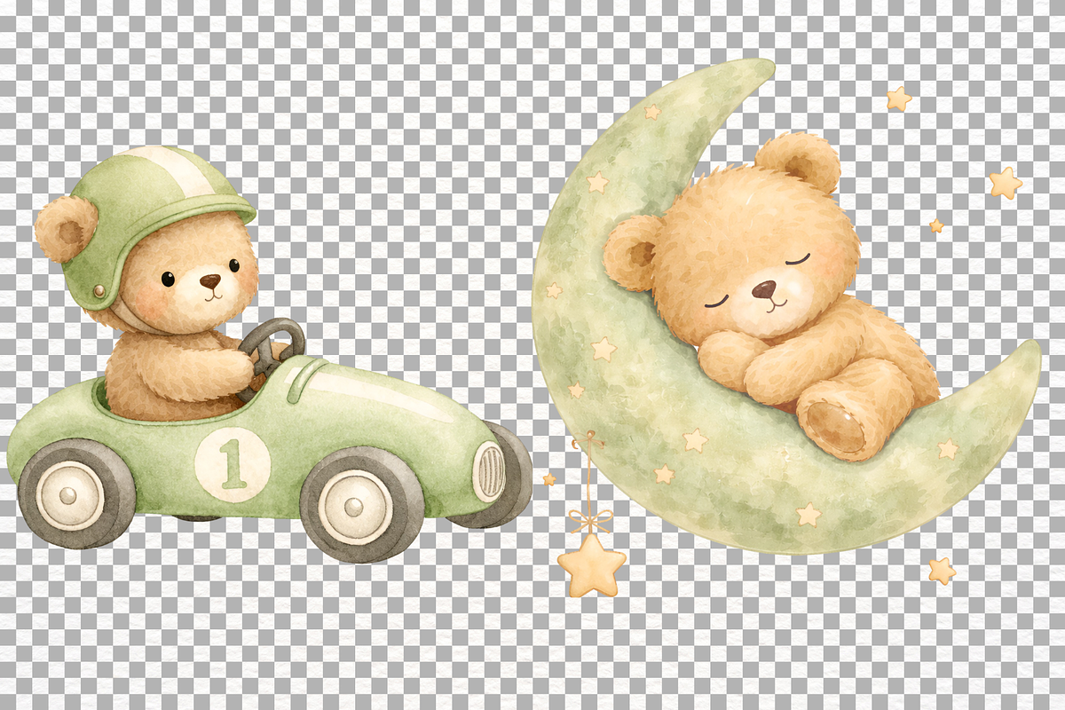 Teddy Bear Nursery Atelier Clipart, an Animal Illustration by SugarCloudStudioArt (Photo 6 of 6)