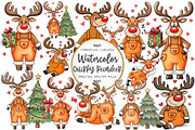 Quirky Christmas Reindeer Clipart, an Illustration by OK Design (Thumbnail 1 of 5)