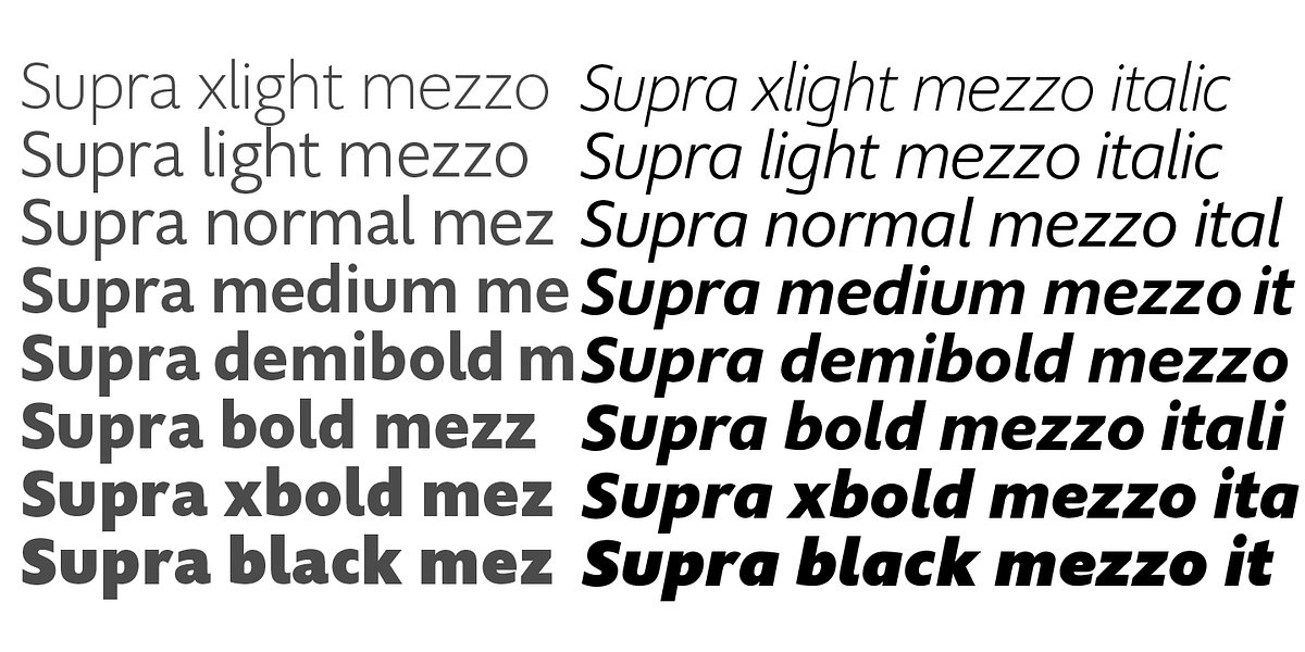 Supra Mezzo, a Sans Serif Font by Wiescher-Design (Photo 8 of 8)