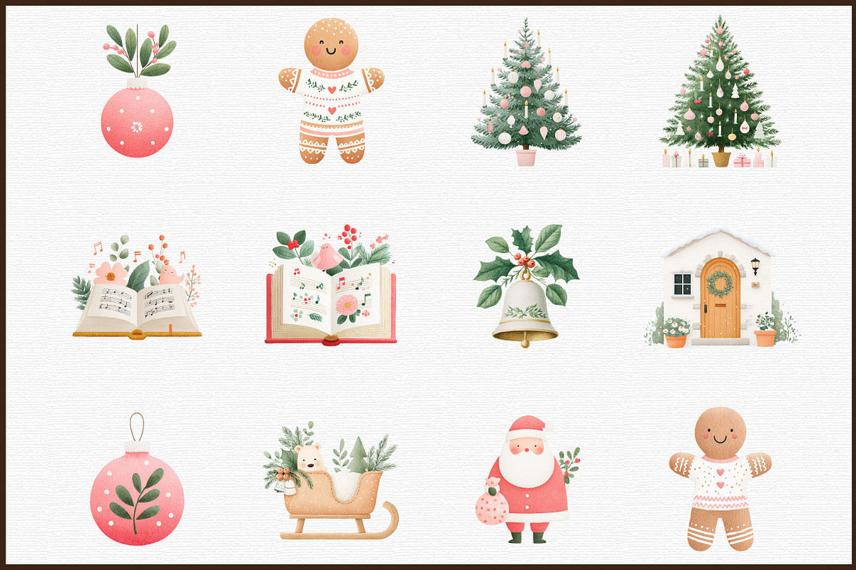 Vintage Old Christmas Clipart Bundle, an Illustration by Sublimation Artist (Photo 3 of 6)