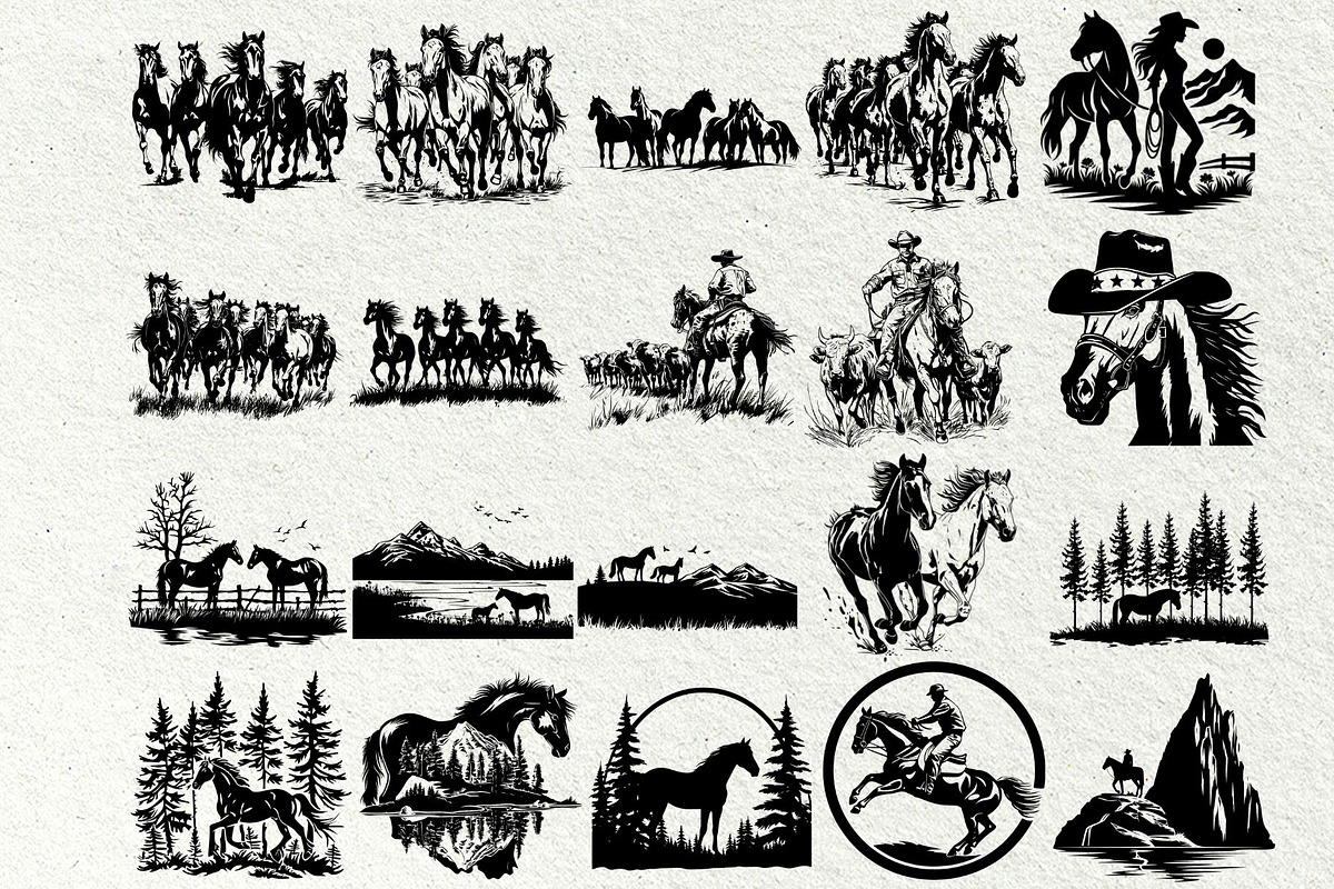 Horse SVG Bundle. Horse and girl, an Animal Illustration by DENIDigitalArtSudio (Photo 7 of 9)