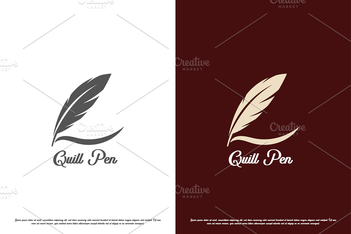 Quill Pen Feather Logo Design Icon, a Branding & Logo Template by Morvana Crew