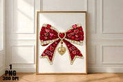 Rhinestone Valentines Bow Png, an Illustration by Daily.Designs (Thumbnail 4 of 5)