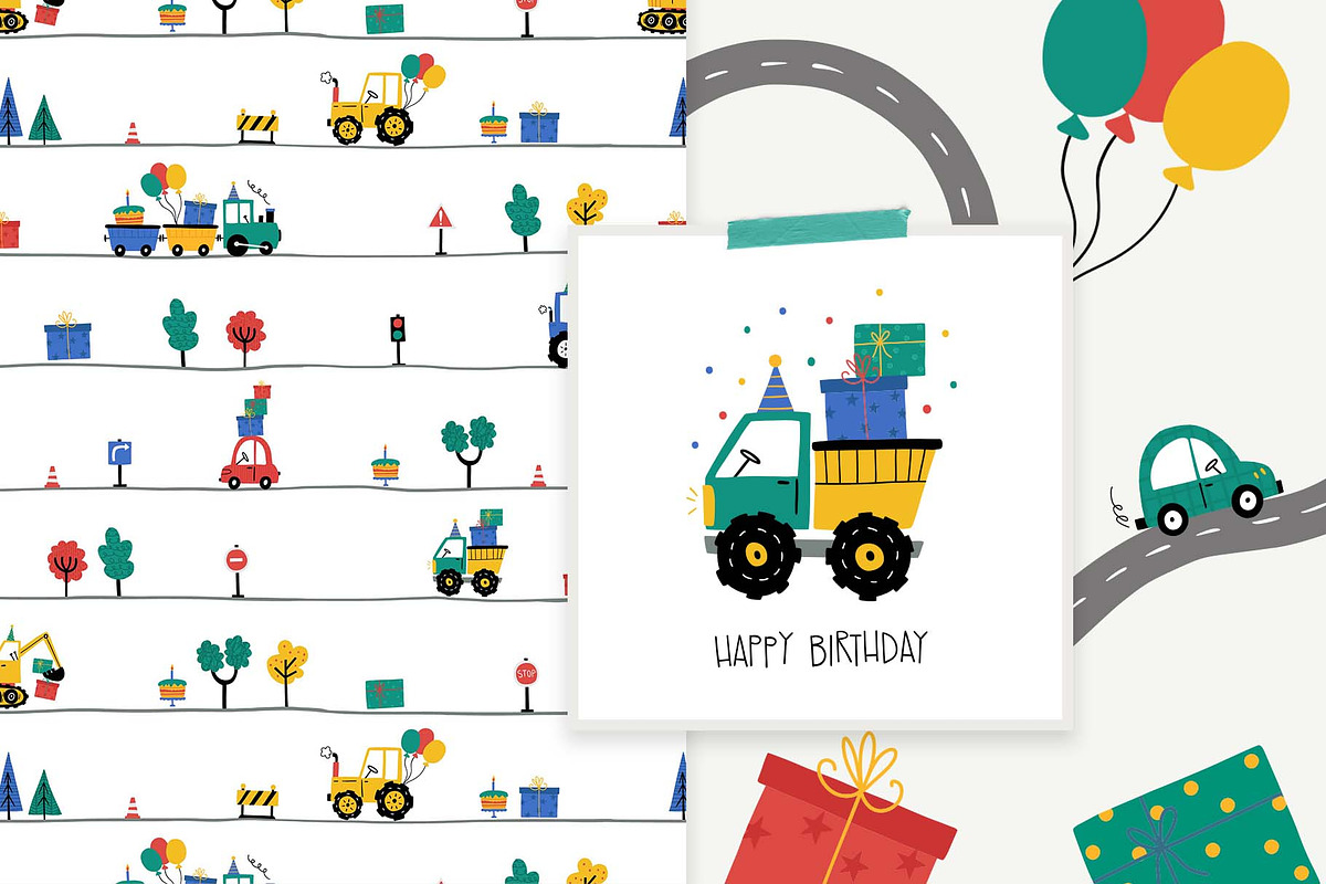 Happy Cars – Kids Clipart Set, a Transportation Illustration by Irina Ostapenko (Photo 7 of 11)