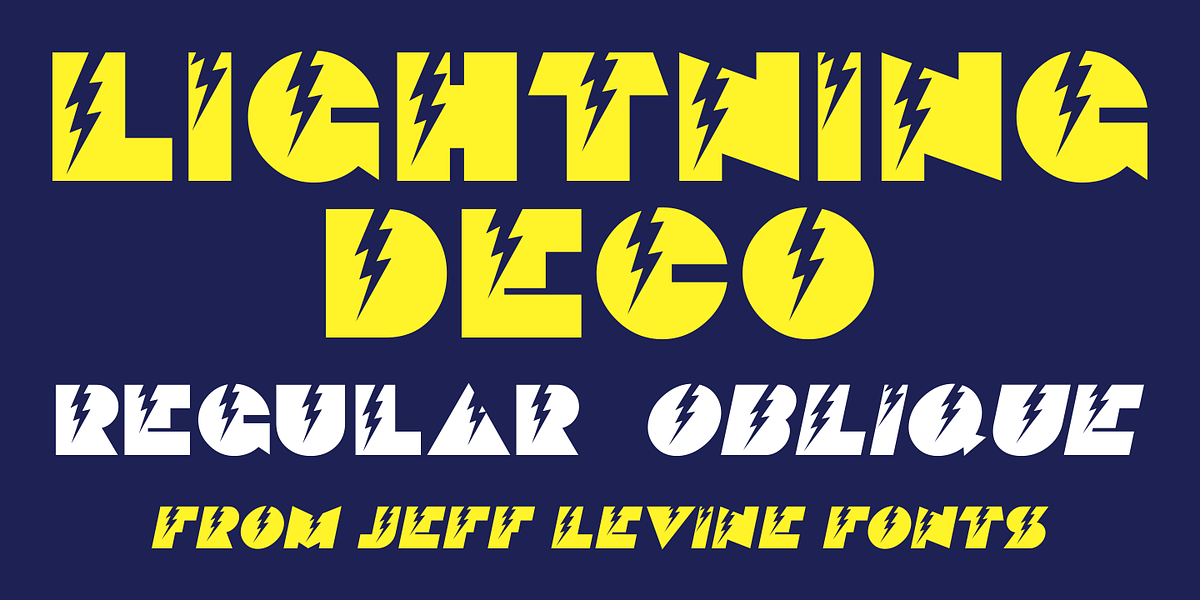 Lightning Deco JNL, a Sans Serif Font by Jeff Levine Fonts (Photo 1 of 5)