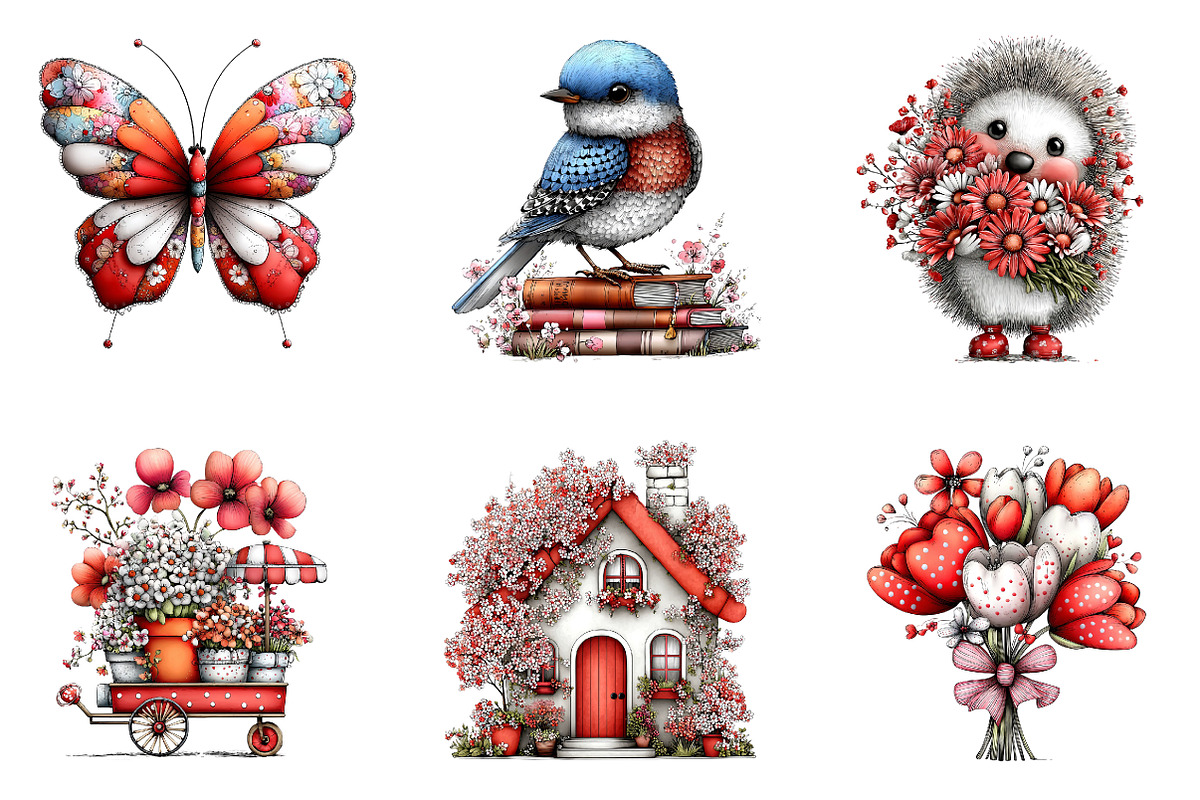 Whimsical Spring Clipart Bundle, an Illustration by CreationArt (Photo 4 of 7)