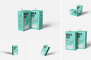 Milk Box Mockup, a Packaging Mockup by Indah (Thumbnail 1 of 6)