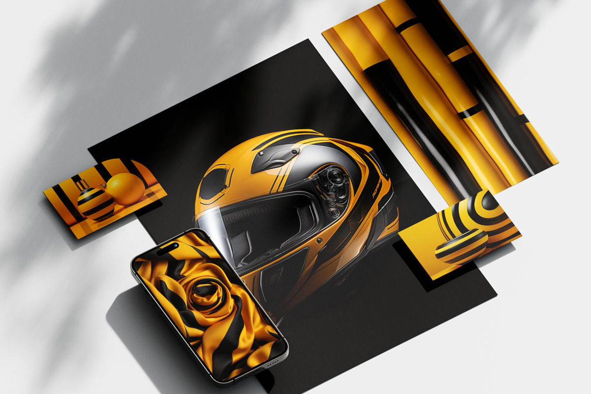 Yellow and Black World - 52 images, a Decorative Illustration by Handmadefont (Photo 13 of 13)