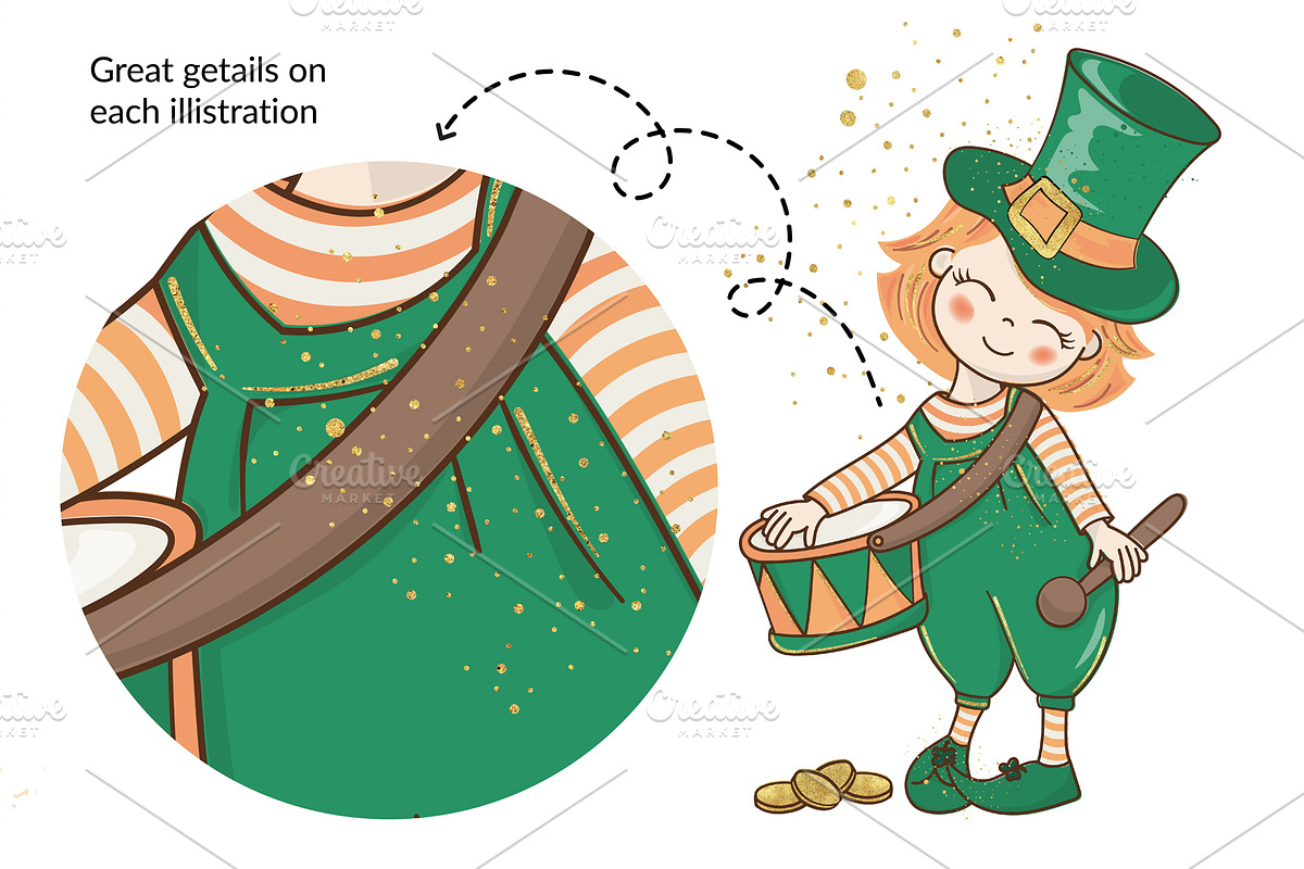 ST. PATRICK DAY Vector Illustration, a Decorative Illustration by FARAWAYKINGDOM (Photo 4 of 7)